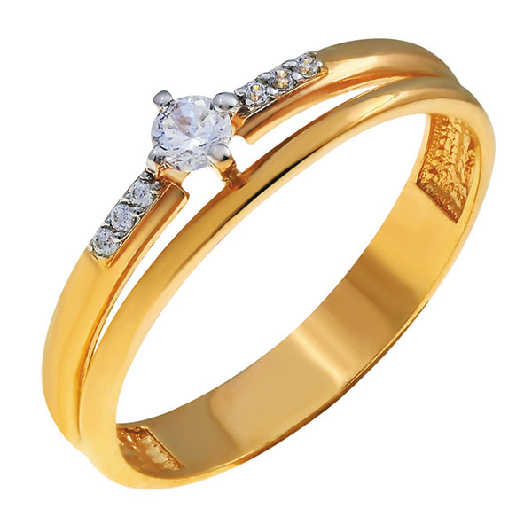 Кольцо, золото, фианит, 821875